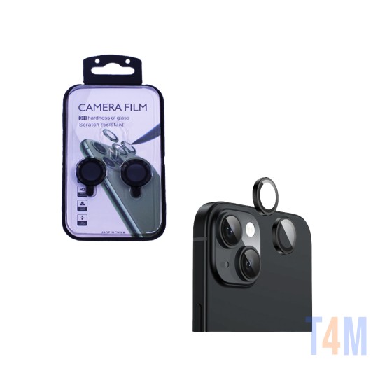 Protetor de Vidro da Câmera Traseira para Apple iPhone 15/15 Plus Preto